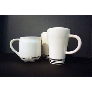 Vintage Caffco International M. Bagwell COLORS Trio Coffee Mugs & Creamer Set